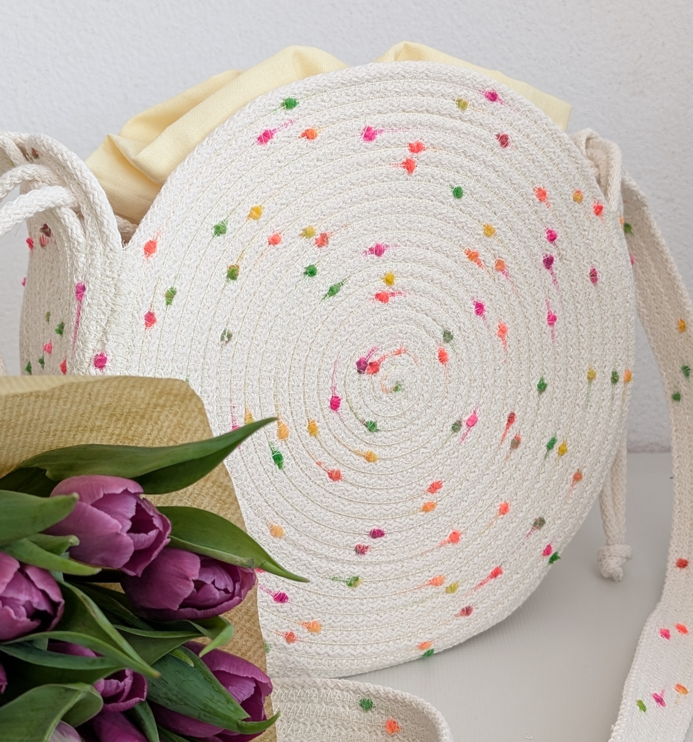 návod na okrúhlu šitú kabelku